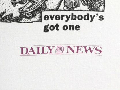 90s USA製 ★ DAILY NEWS アート イラスト プリント Tシャツ メンズ XL / 古着 オールド ニュースペーパー 企業物 当時物 シングルステッチ