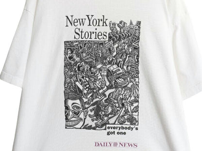 90s USA製 ★ DAILY NEWS アート イラスト プリント Tシャツ メンズ XL / 古着 オールド ニュースペーパー 企業物 当時物 シングルステッチ