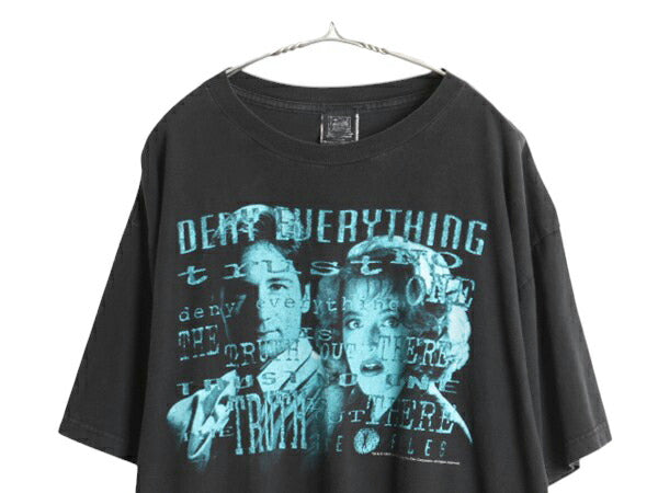 90s ★ X-FILES ドラマ イラスト プリント Tシャツ メンズ XL / オールド オフィシャル 当時物 ムービー フォト グラフィック 大きいサイズ