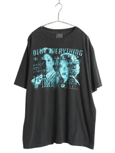 90s ★ X-FILES ドラマ イラスト プリント Tシャツ メンズ XL / オールド オフィシャル 当時物 ムービー フォト グラフィック 大きいサイズ