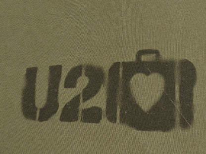 00s USA製 ★ U2 ツアー イラスト プリント Tシャツ メンズ XL / 古着 オールド 当時物 オフィシャル バンド ロック グラフィック オリーブ