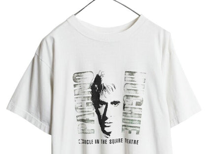 90s ★ アルパチーノ イラスト プリント Tシャツ メンズ M 程/ 古着 オールド ヒューイー 舞台 当時物 俳優 キャラクター グラフィック 白
