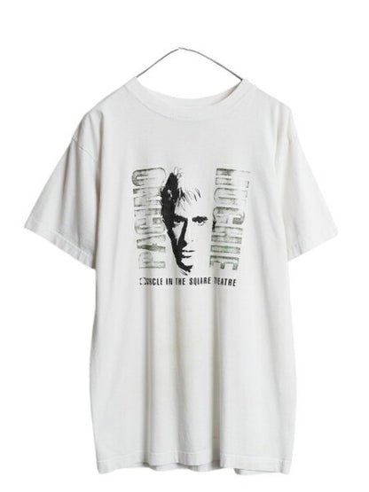 90s ★ アルパチーノ イラスト プリント Tシャツ メンズ M 程/ 古着 オールド ヒューイー 舞台 当時物 俳優 キャラクター グラフィック 白