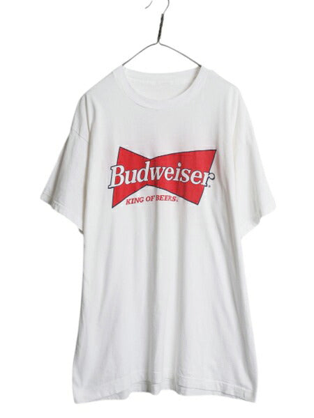 90s ★ バドワイザー ロゴ 両面 プリント Tシャツ メンズ XL オールド ビール 企業物 当時物 グラフィック シングルステッチ 大きいサイズ