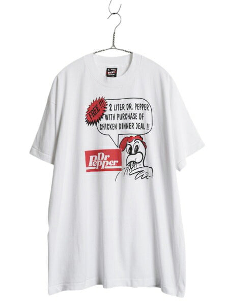 90s USA製 ★ ドクターペッパー 企業 イラスト プリント Tシャツ メンズ XL / オールド 当時物 アニマル シングルステッチ 大きいサイズ 白