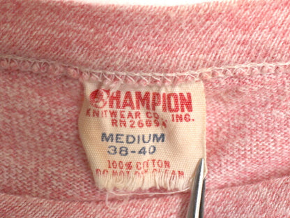 60s ランタグ ★ チャンピオン 染込み カレッジ プリント Tシャツ メンズ M ヴィンテージ USA製 100% コットン シングルステッチ 霜降り 赤