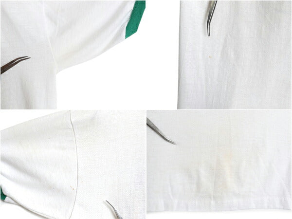 70s ★ FIST ロゴ 染込み プリント リンガー Tシャツ メンズ S / ヴィンテージ スタローン オフィシャル ムービー 当時物 シングルステッチ