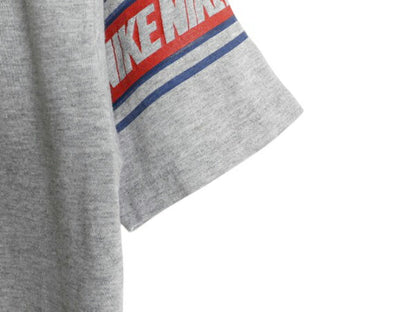 70s USA製 ★ ナイキ 半袖 フットボール Tシャツ メンズ M / 古着 ヴィンテージ オレンジタグ 袖プリント シングルステッチ 霜降り グレー