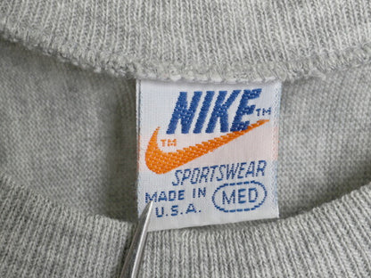 70s USA製 ★ ナイキ 半袖 フットボール Tシャツ メンズ M / 古着 ヴィンテージ オレンジタグ 袖プリント シングルステッチ 霜降り グレー