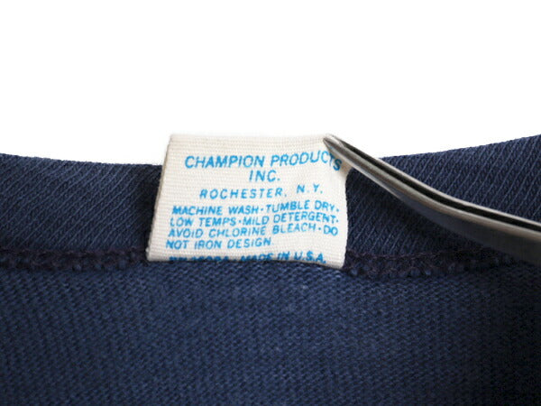 70s USA製 ★ チャンピオン 両面 プリント フットボール Tシャツ メンズ S 古着 ヴィンテージ バータグ ナンバリング シングルステッチ 紺