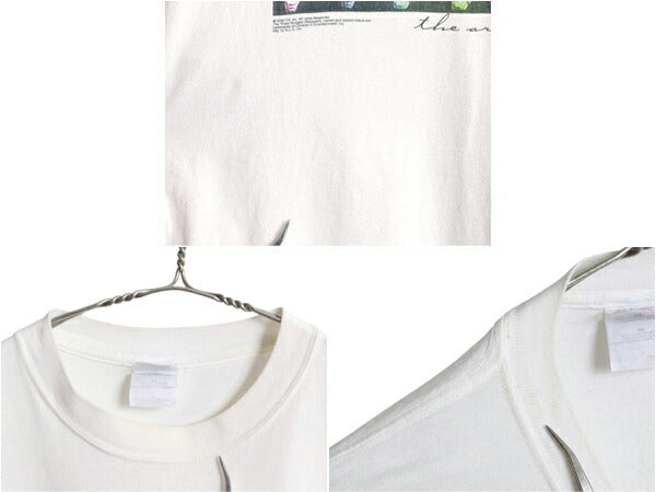00s ★ 三ばか大将 アート イラスト プリント Tシャツ メンズ XL～ オールド 当時物 ムービー コメディ キャラクター フォト グラフィック 白