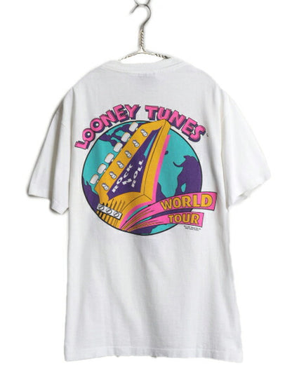 90s USA製 ★ ワーナー マービンザマーシャン イラスト プリント Tシャツ メンズ L オフィシャル ルーニー テューンズ キャラクター GIANT