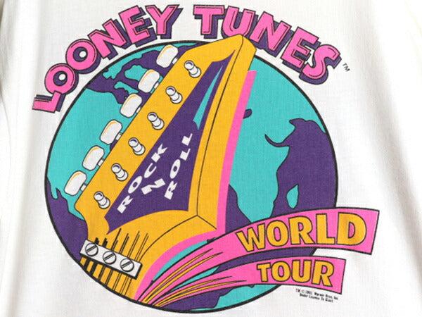 90s USA製 ★ ワーナー マービンザマーシャン イラスト プリント Tシャツ メンズ L オフィシャル ルーニー テューンズ キャラクター GIANT
