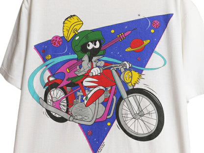 90s USA製 ★ ワーナー マービンザマーシャン イラスト プリント Tシャツ メンズ L オフィシャル ルーニー テューンズ キャラクター GIANT