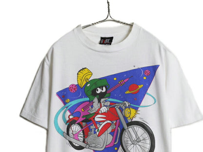 90s USA製 ★ ワーナー マービンザマーシャン イラスト プリント Tシャツ メンズ L オフィシャル ルーニー テューンズ キャラクター GIANT
