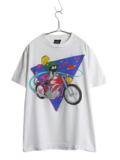 90s USA製 ★ ワーナー マービンザマーシャン イラスト プリント Tシャツ メンズ L オフィシャル ルーニー テューンズ キャラクター GIANT