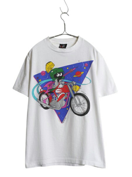 90s USA製 ★ ワーナー マービンザマーシャン イラスト プリント Tシャツ メンズ L オフィシャル ルーニー テューンズ キャラクター GIANT