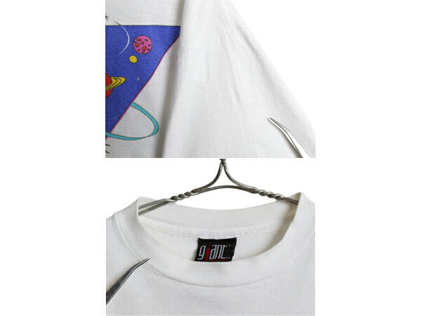 90s USA製 ★ ワーナー マービンザマーシャン イラスト プリント Tシャツ メンズ L オフィシャル ルーニー テューンズ キャラクター GIANT