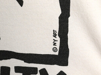 90s USA製 ★ ニューヨーク アート イラスト プリント Tシャツ メンズ L 古着 オールド 当時物 グラフィック シングルステッチ スーベニア