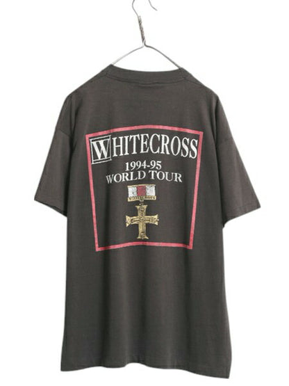 90s USA製 ★ ホワイトクロス ツアー イラスト プリント Tシャツ メンズ XL～ / オールド 当時物 バンド ロック メタル シングルステッチ 黒