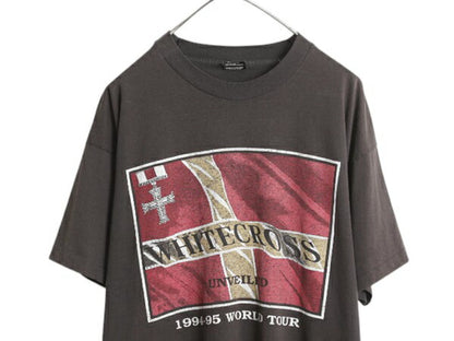 90s USA製 ★ ホワイトクロス ツアー イラスト プリント Tシャツ メンズ XL～ / オールド 当時物 バンド ロック メタル シングルステッチ 黒
