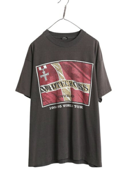 90s USA製 ★ ホワイトクロス ツアー イラスト プリント Tシャツ メンズ XL～ / オールド 当時物 バンド ロック メタル シングルステッチ 黒