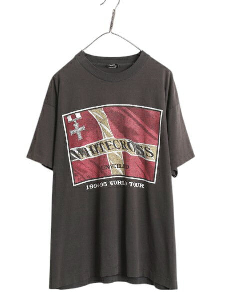 90s USA製 ★ ホワイトクロス ツアー イラスト プリント Tシャツ メンズ XL～ / オールド 当時物 バンド ロック メタル シングルステッチ 黒