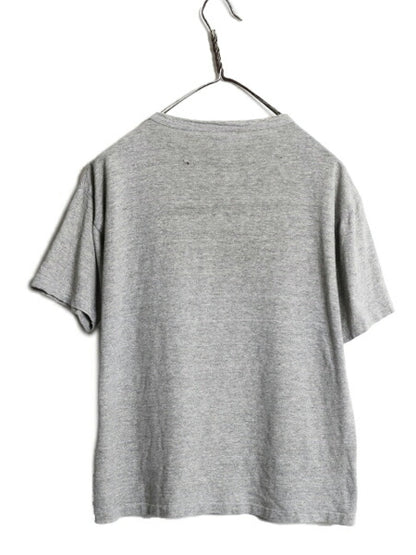 70s USA製 ★ チャンピオン 3段 染込み プリント Tシャツ L メンズ レディース M / 古着 ヴィンテージ 初期 バータグ 当時物 霜降り グレー