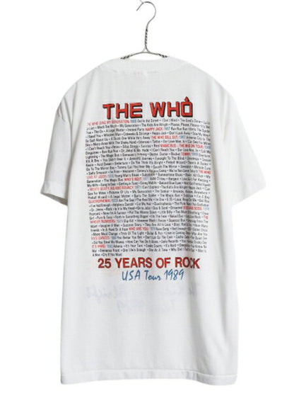 80s USA製 ★ The Who 25周年 ツアー イラスト プリント Tシャツ メンズ L / ヴィンテージ イラスト オフィシャル バンド ロック モッズ 白
