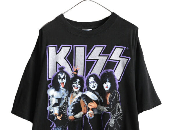 00s ★ キッス ツアー プリント Tシャツ メンズ XXL / 古着 00年代 オールド KISS オフィシャル 当時物 バンド ロック 大きいサイズ 2XL 黒