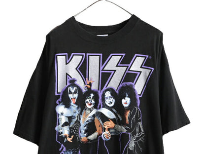 00s ★ キッス ツアー プリント Tシャツ メンズ XXL / 古着 00年代 オールド KISS オフィシャル 当時物 バンド ロック 大きいサイズ 2XL 黒