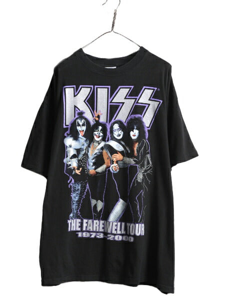 00s ★ キッス ツアー プリント Tシャツ メンズ XXL / 古着 00年代 オールド KISS オフィシャル 当時物 バンド ロック 大きいサイズ 2XL 黒