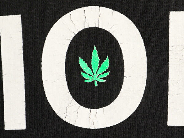 90s ★ マリファナ イラスト メッセージ プリント Tシャツ メンズ XL 90年代 オールド 大麻 ガンジャ ジョーク ラスタ シングルステッチ 黒