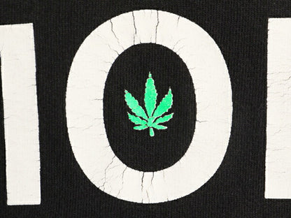 90s ★ マリファナ イラスト メッセージ プリント Tシャツ メンズ XL 90年代 オールド 大麻 ガンジャ ジョーク ラスタ シングルステッチ 黒