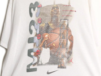 90s USA製 ★ ナイキ マイケル ジョーダン プリント Tシャツ メンズ L 90年代 NIKE オフィシャル JORDAN 当時物 NBA バスケ スウッシュ 白