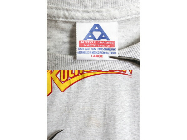 90s ★ ディズニー オフィシャル ロケットマン ロゴ プリント Tシャツ メンズ L / オールド 当時物 ムービー イラスト シングルステッチ 灰
