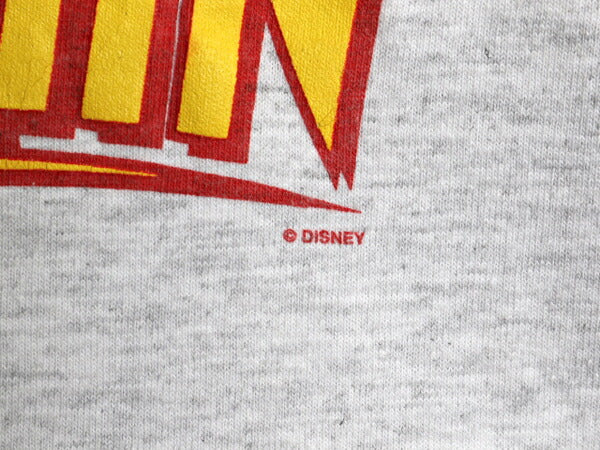 90s ★ ディズニー オフィシャル ロケットマン ロゴ プリント Tシャツ メンズ L / オールド 当時物 ムービー イラスト シングルステッチ 灰