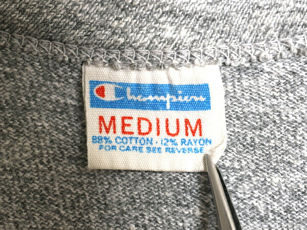 70s USA製 ★ チャンピオン 3段 カレッジ プリント Tシャツ メンズ S 程/ ヴィンテージ バータグ 当時物 88 12 霜降り 灰 シングルステッチ
