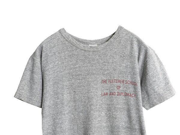 70s USA製 ★ チャンピオン 3段 カレッジ プリント Tシャツ メンズ S 程/ ヴィンテージ バータグ 当時物 88 12 霜降り 灰 シングルステッチ