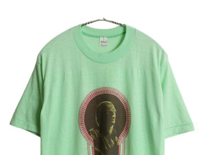 70s USA製 ★ ジョンデンバー フォト イラスト プリント Tシャツ メンズ L 小さめ M 程/ ヴィンテージ 当時物 スプルース バンド ロック 緑