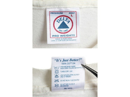 90s ★ ダンボール アート ジョーク メッセージ プリント 半袖 Tシャツ メンズ L / 90年代 オールド ヘビーウェイト 当時物 DELTA ホワイト