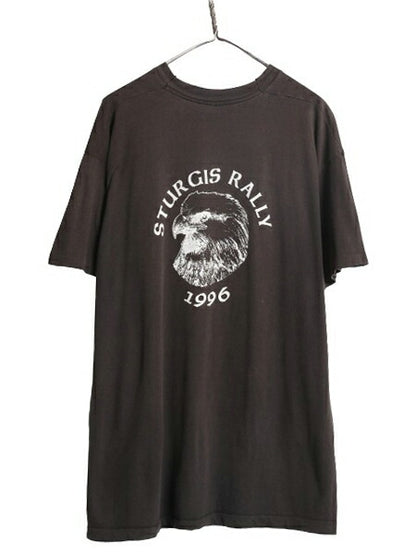 90s ★ スタージス イラスト プリント Tシャツ メンズ XL / 90年代 オールド STURGIS イーグル グラフィック バイク ハーレー ダビットソン