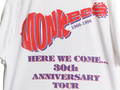 90s ★ ザ モンキーズ ツアー プリント Tシャツ メンズ L / オールド The Monkees オフィシャル 当時物 バンド ロック シングルステッチ 白