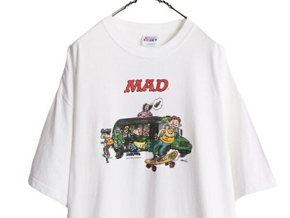 00s ★ MAD マガジン アート イラスト プリント Tシャツ メンズ XL / 00年代 オールド オフィシャル 企業物 当時物 ロラパルーザ フェス 白