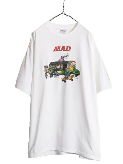 00s ★ MAD マガジン アート イラスト プリント Tシャツ メンズ XL / 00年代 オールド オフィシャル 企業物 当時物 ロラパルーザ フェス 白