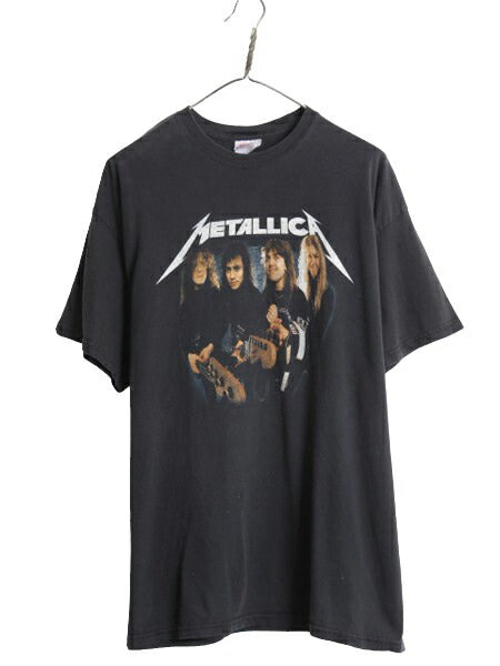 00s ★ メタリカ フォト グラフィック プリント Tシャツ メンズ L / 00年代 オールド METALLICA オフィシャル イラスト バンド ロック 黒