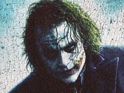 00s ★ ダークナイト ジョーカー イラスト プリント Tシャツ メンズ L / 古着 オールド DARK KNIGHT オフィシャル ムービー 映画 当時物 黒