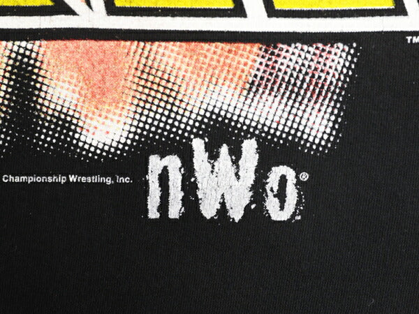 90s USA製 ★ NWO オフィシャル ザ ジャイアント イラスト プリント Tシャツ メンズ L 90年代 オールド GIANT 当時物 プロレス アメプロ 黒