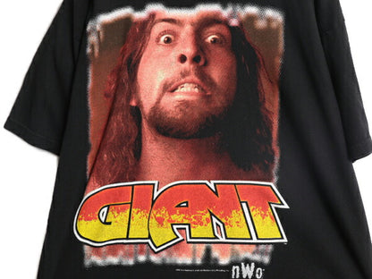 90s USA製 ★ NWO オフィシャル ザ ジャイアント イラスト プリント Tシャツ メンズ L 90年代 オールド GIANT 当時物 プロレス アメプロ 黒