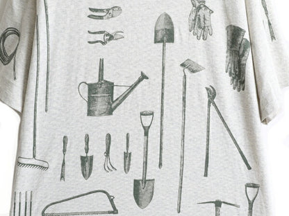 90s USA製 ★ rel e vant products 工具 オールオーバー プリント Tシャツ メンズ XL / 90年代 オールド アート 総柄 シングルステッチ 灰
